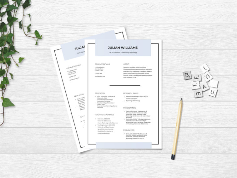 Free Academic Curriculum Vitae Template - Free Download