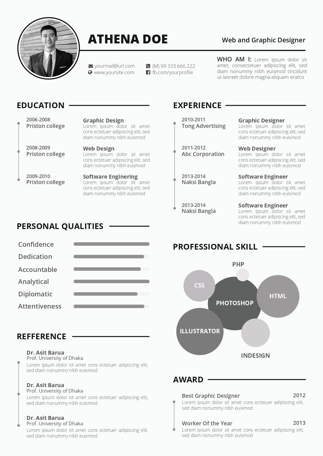 Free Resume Template with Multiple File Format