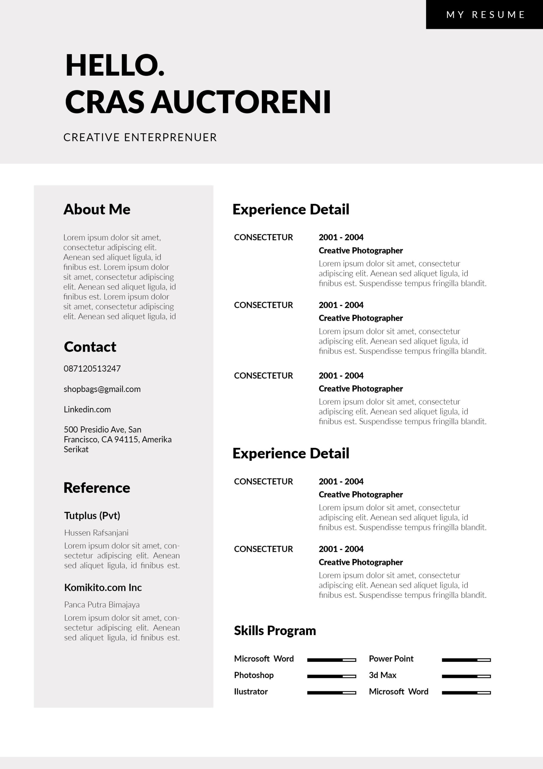 free-simple-resume-template-with-brown-color-accent-free-download