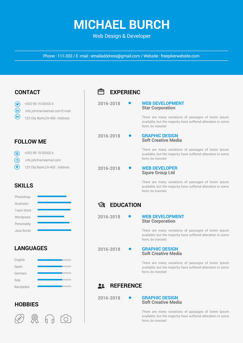 minimal cv templates free download word document