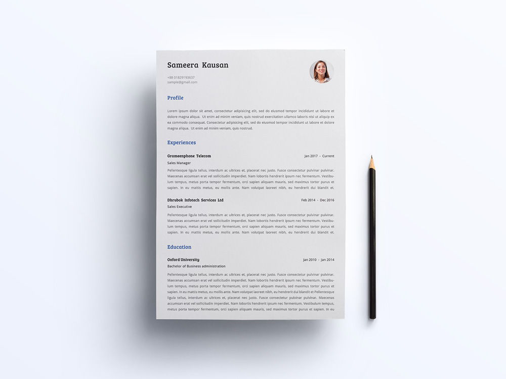 Free Simple Resume Template With Matching Cover Letter Free Download