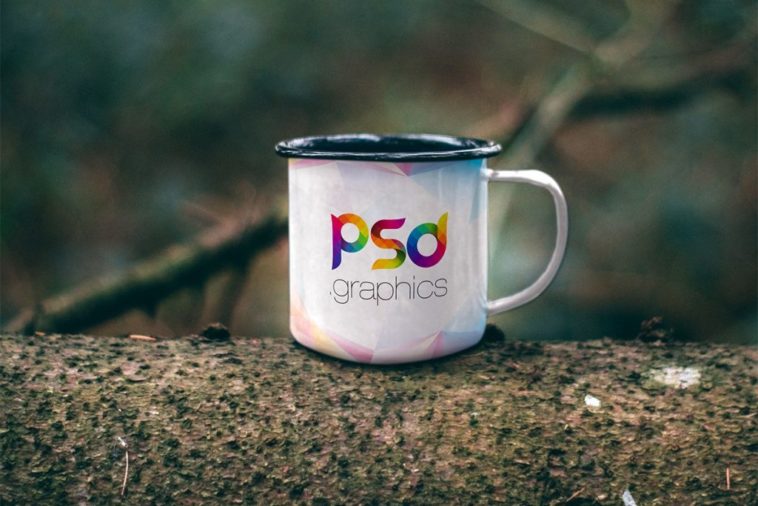 Download Enamel Mug Mockup Psd On Outdoor Free Download