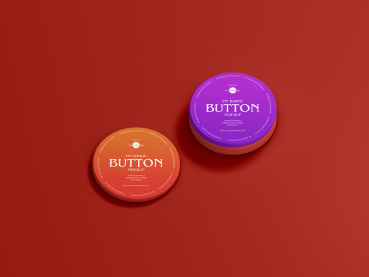 Pin Badge Button Mockup PSD - Free Download