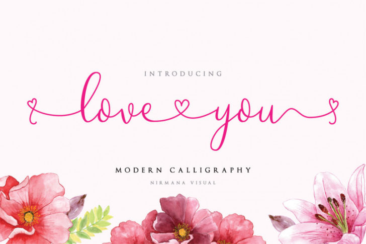 Loveyou Calligraphy Romantic Font Free Download