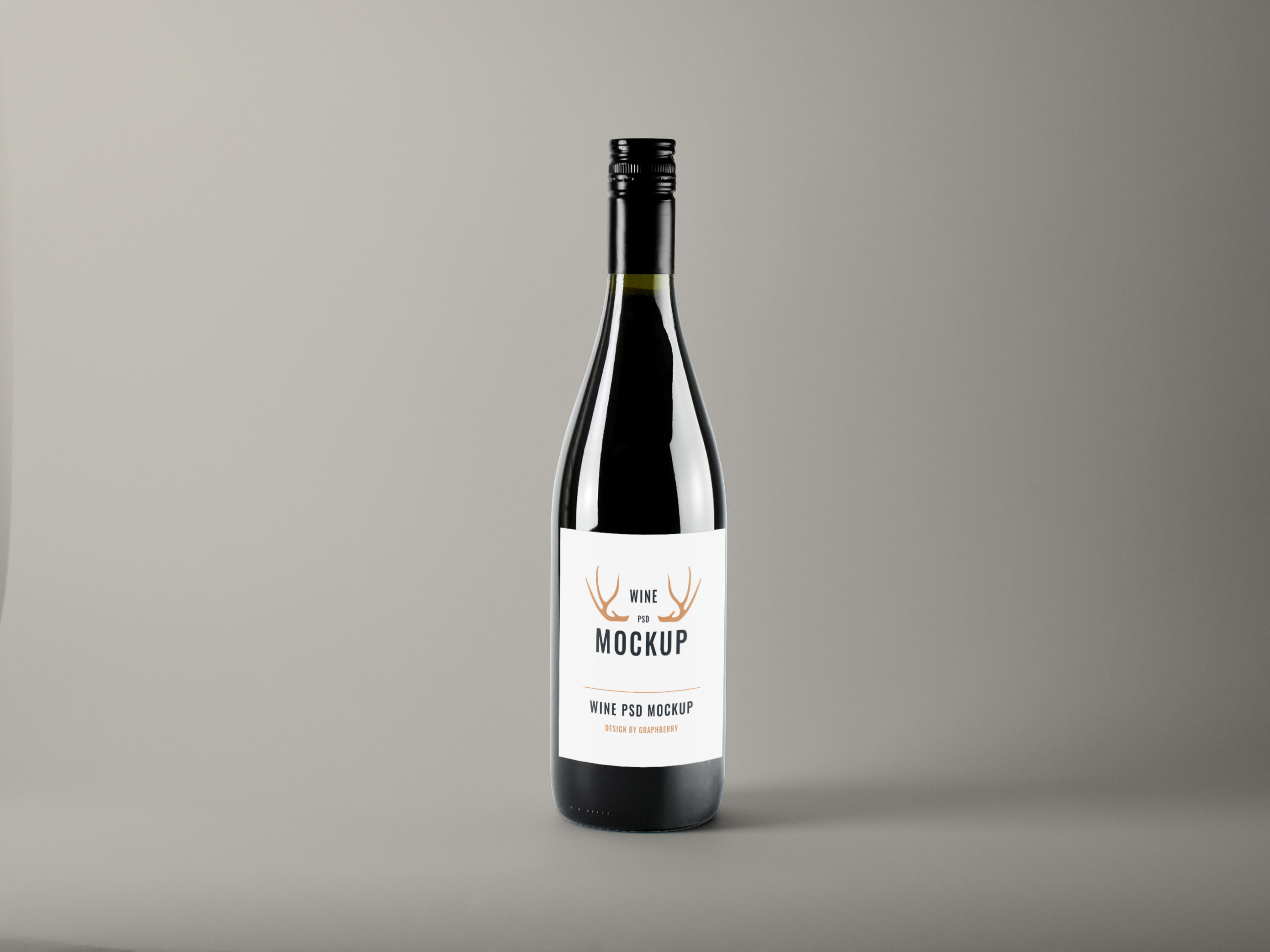 Free wine bottle label mockup Idea