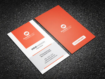 Free Vertical Orange Zest Business Card Template