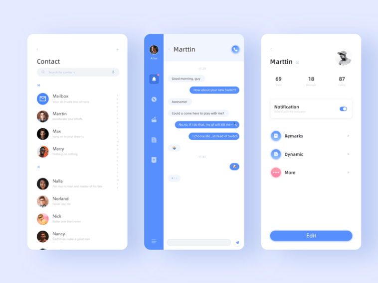 chatting app ui browser