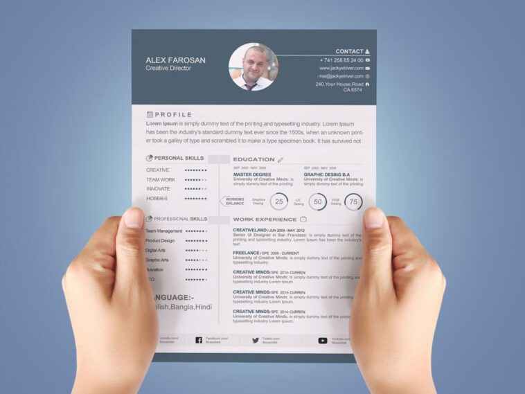 Free Resume Template with Cover Leter and Business Card - Free Download