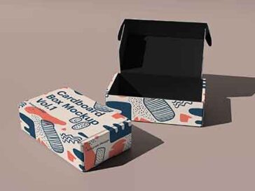 Download Free Opened and Closed Cardboard Box Mockup (PSD) - Free ...
