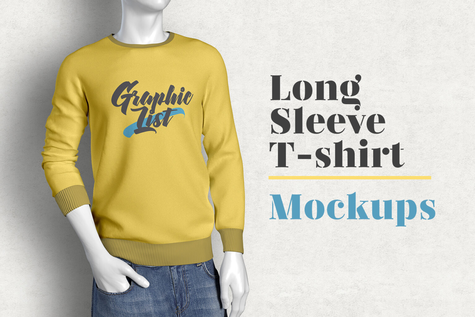 Free Photo-realistic Long Sleeve T-shirt Mockup - Free Download