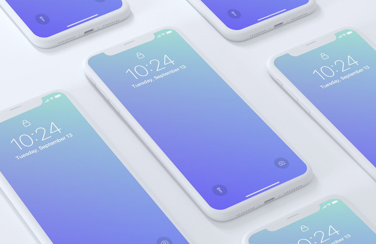 Light iPhone X Screens Mockup PSD Free Download