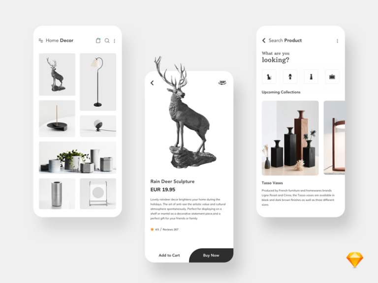 Home Decor App UI - Free Download