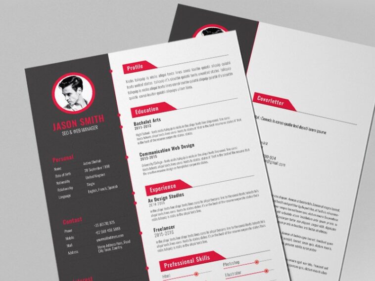 Free Creative Red Resume Template Free Download