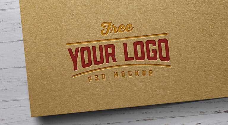 Download Free Kraft Paper Letterpress Logo Mockup - Free Download