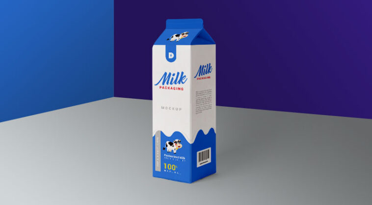 Download Free Milk Carton Box Packaging Mockup - Free Download