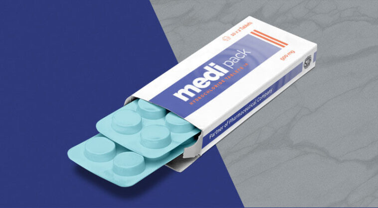 Download Free Pharmaceutical Medicine / Tablet Box Packaging Mockup PSD - Free Download