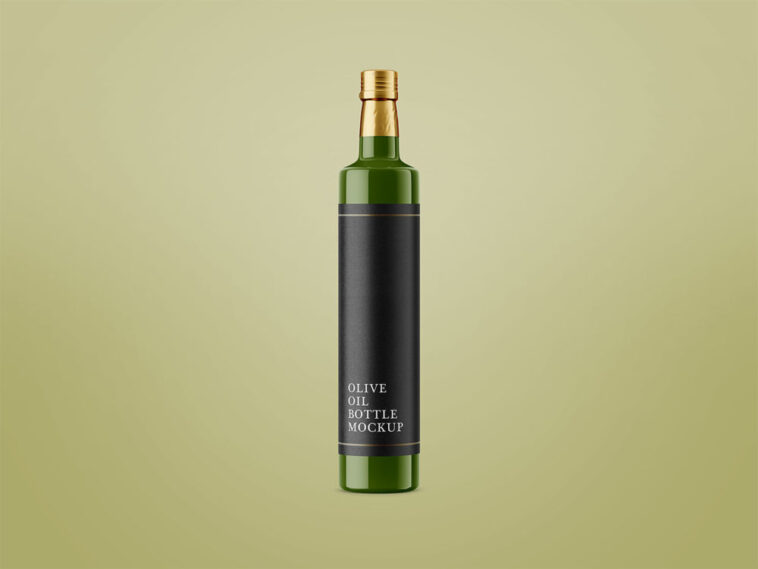 Download Free Glossy Olive Oil Bottle Mockup - Free Download