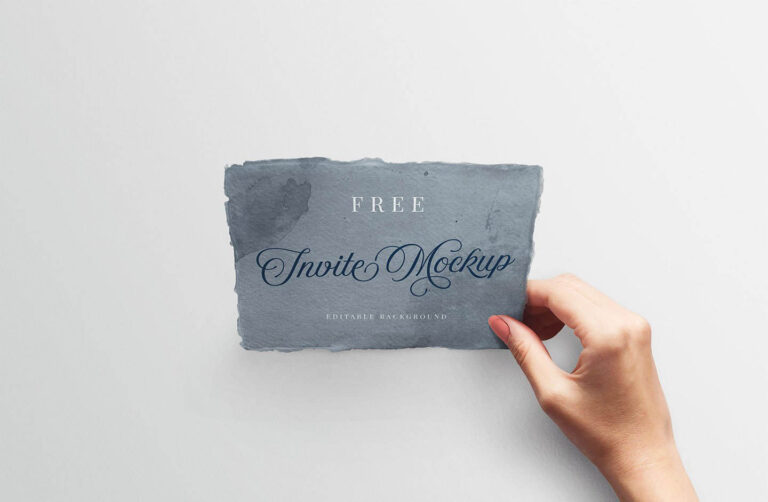 Download Wedding Invitation Mockup with Hand - Free Download