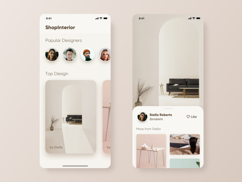 Interior Design App UI - Pivle