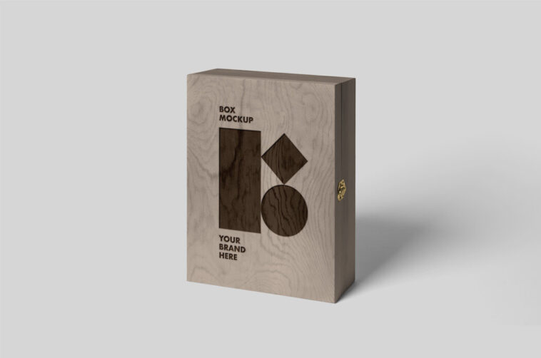 Download Free Standing Wood Box Mockup - Free Download