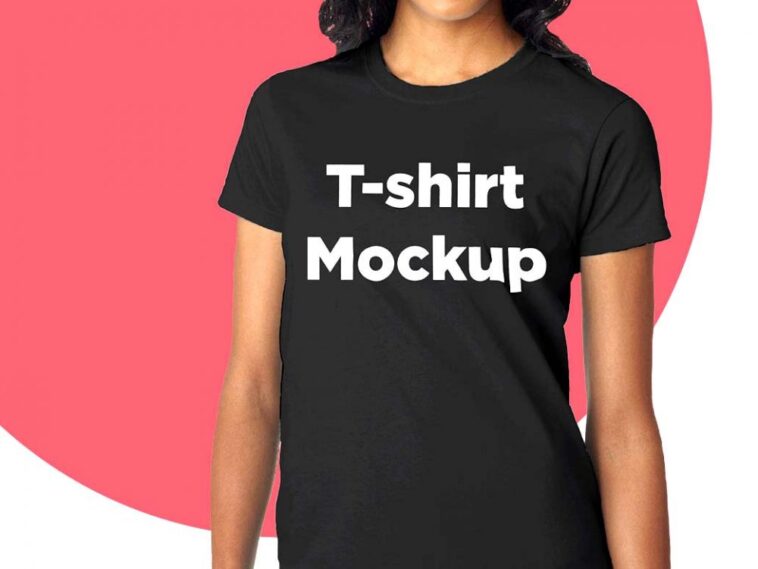 Download Free Women Black T-Shirt Mockup - Free Download