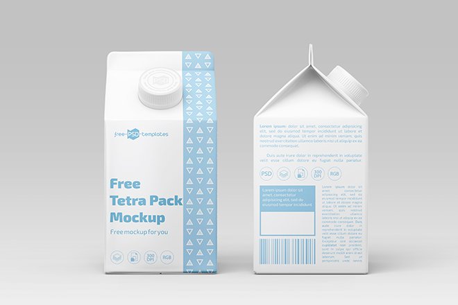 Download Free Tetra Pack Milk Packaging Mockup Free Download