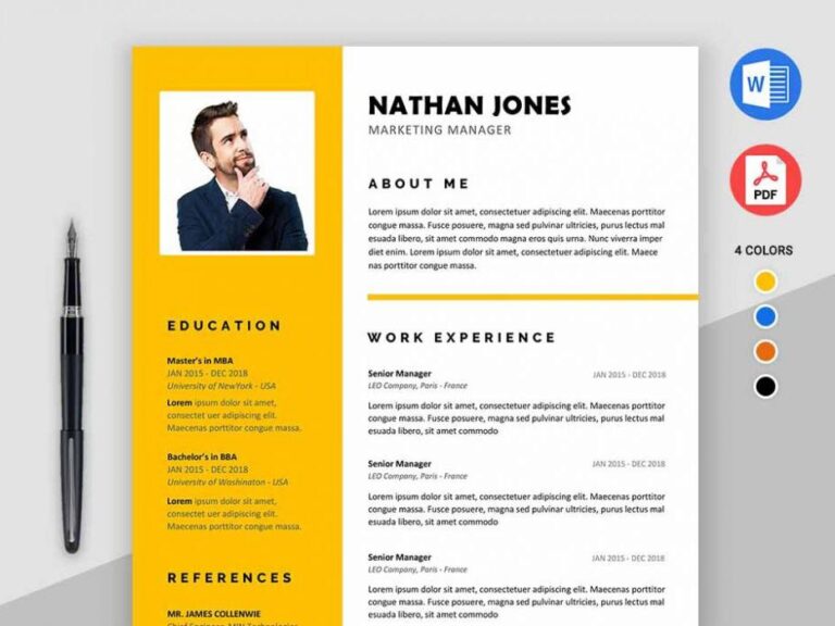 Free Modern Resume Template for MS Word Free Download