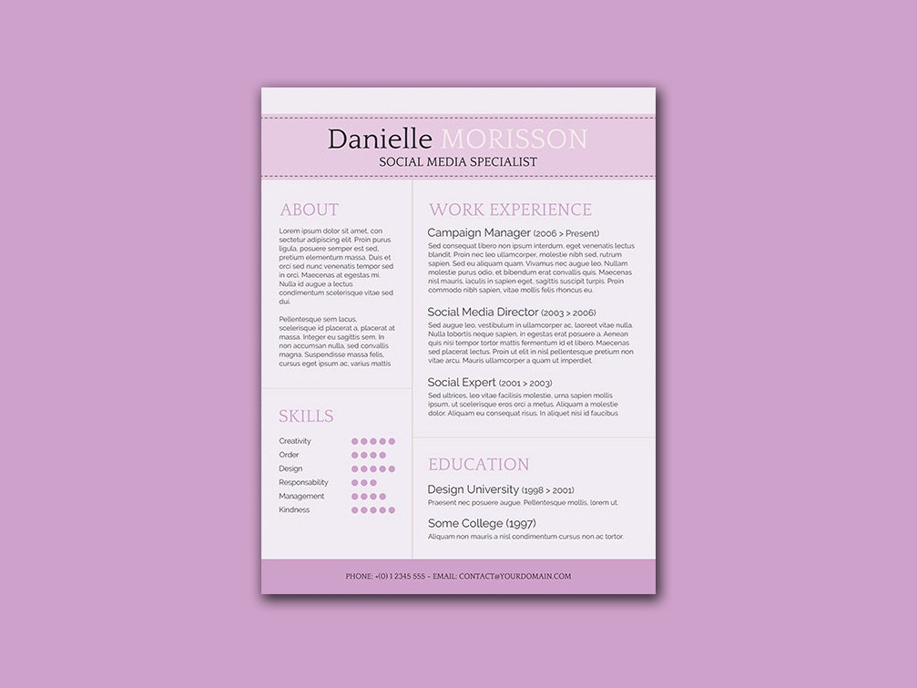 Free Classic Word Resume Template With Clean Design Free Download 3980