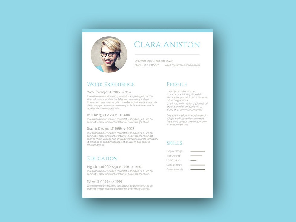 in design resume template free download