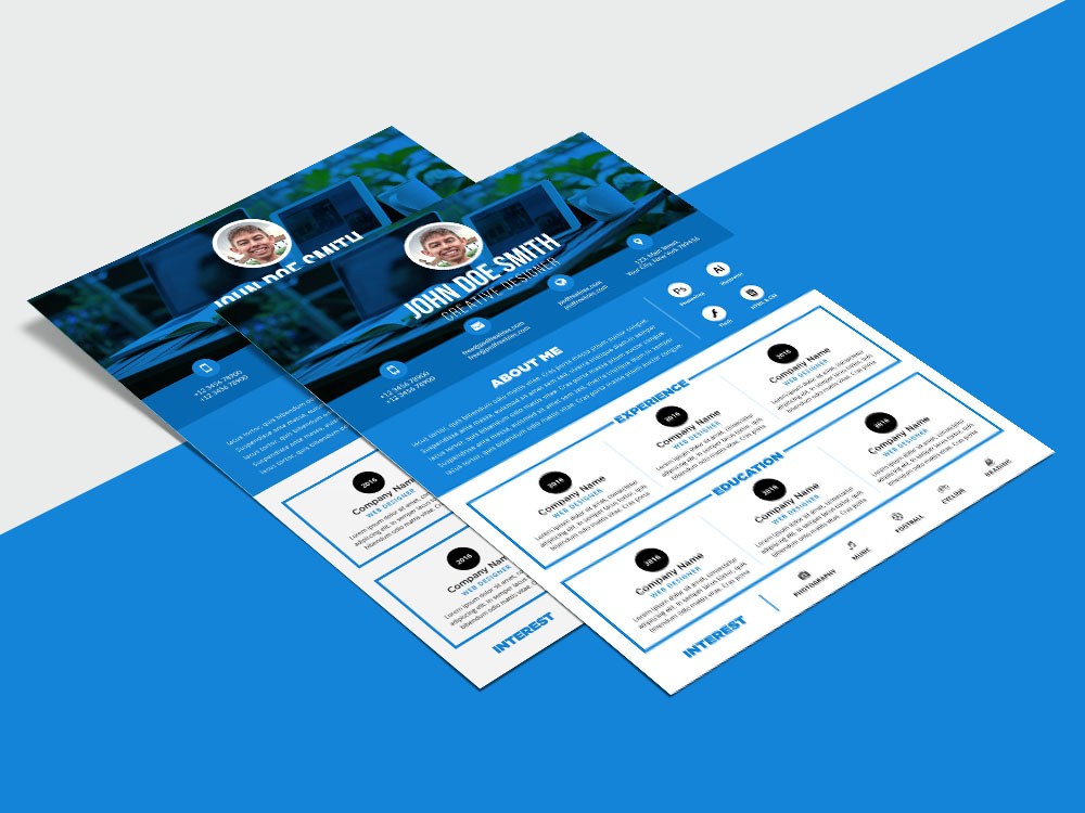 Free Clean Designer Resume Template with Modern Style Design Free