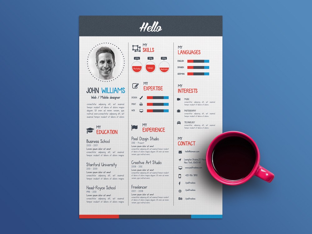 Free Creative Infographic CV Template for Job Seeker - Free Download