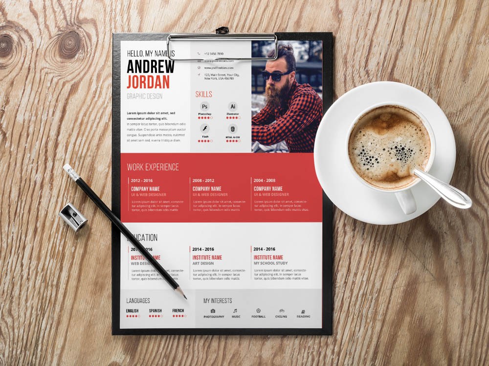 Free Swiss Typographic Resume Template with Stylish Design Free Download