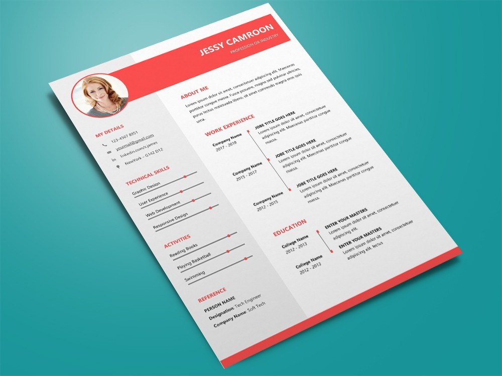 Free Trendy Word Resume Template With Modern Design Free Download 0974