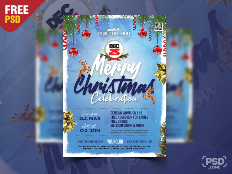 Merry Christmas Celebration Event Flyer Template - Free Download