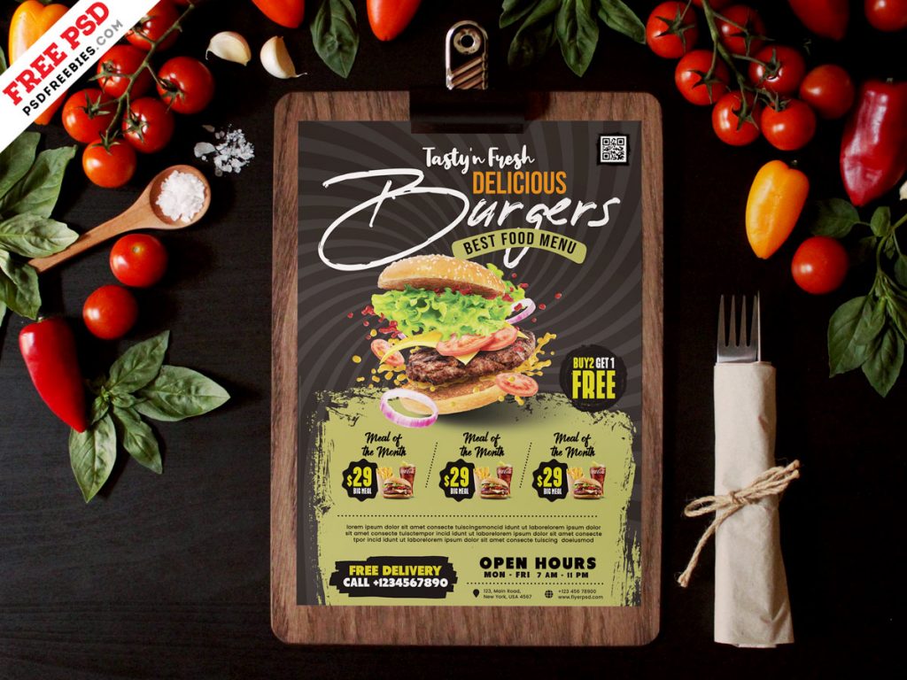 Restaurant Food Menu Design PSD Template Free Download