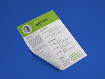 Free Simple Green CV Template