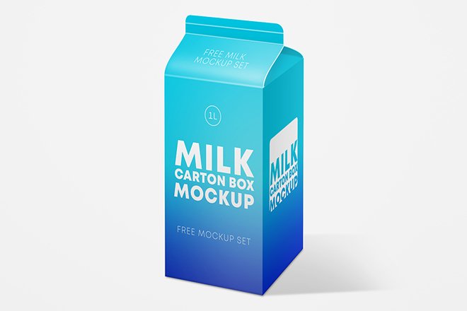 Download Free Milk Carton Box Mockup Set - Free Download