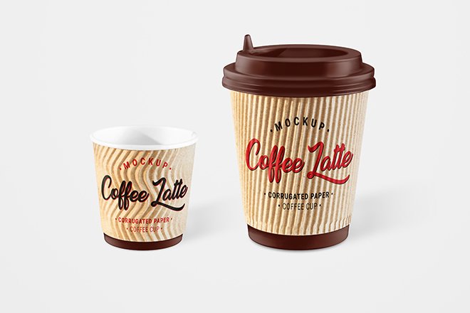Download Free Small and Big Paper Coffee Cup Mockup - Free Download
