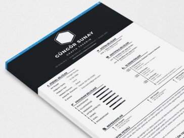 Free PSD Resume Template with Elegant Style Design