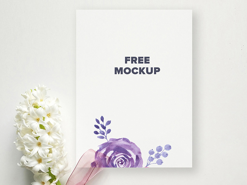 Download Free Wedding Invitation Card PSD Mockup - Free Download