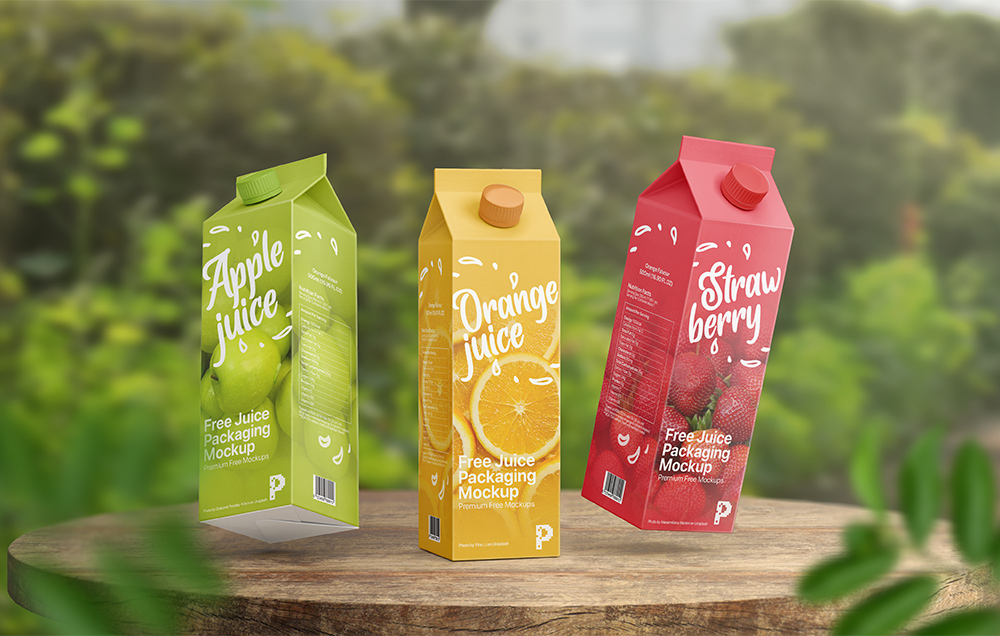 Free Colorful Juice Packaging Mockup - Free Download