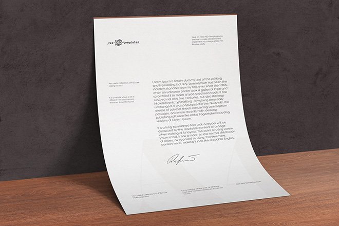 Download Free Letterhead A4 Paper Mockup - Free Download