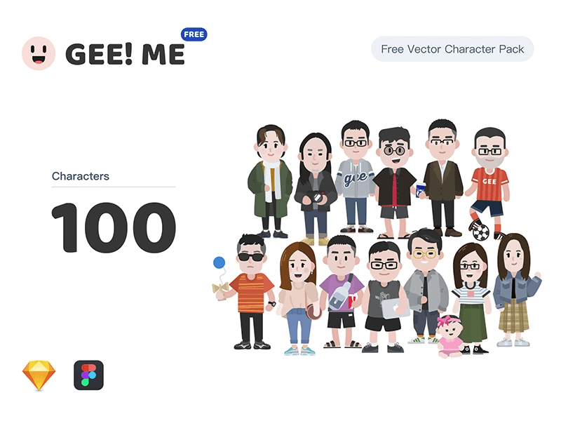 Download Vector Character Pack - GEE! ME - Free Download