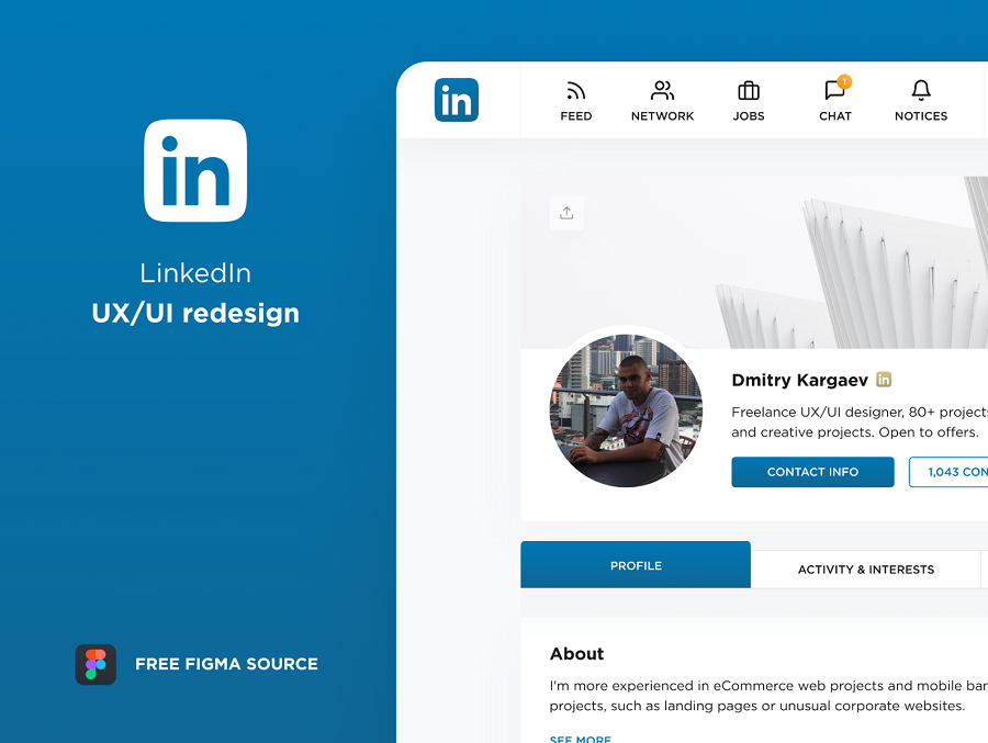 Download Figma LinkedIn Re-Design - Free Download