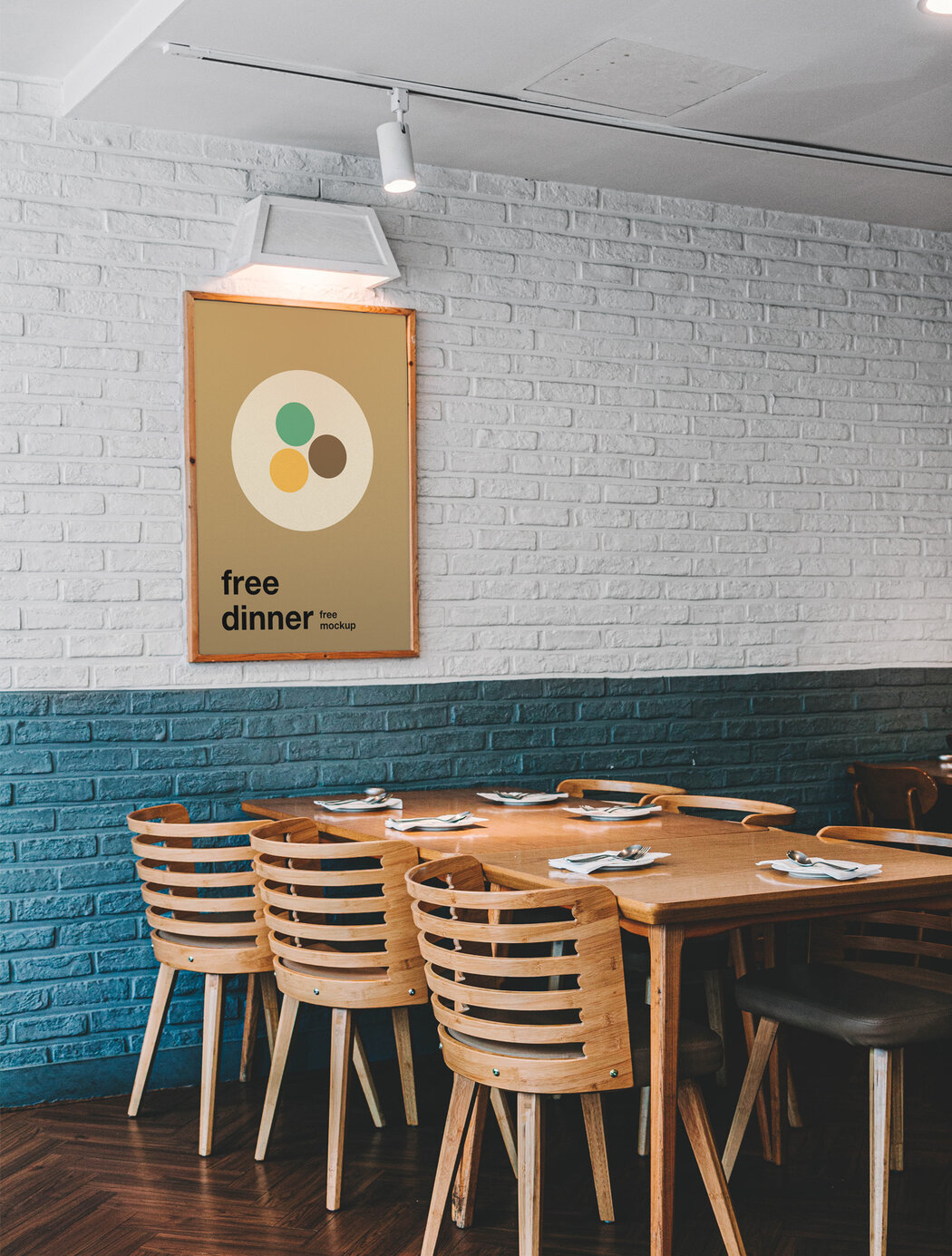 Download Poster Frame Mockup in Restaurant - Free Download