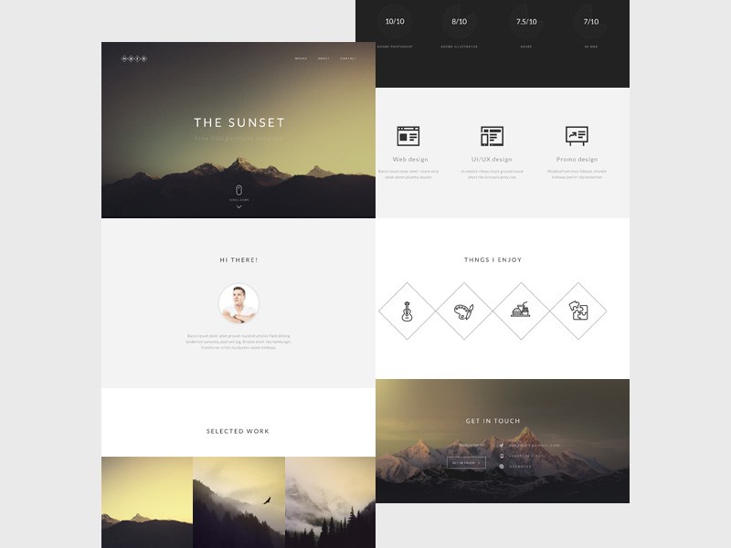 Sunset : Free Portfolio Psd Template - Free Download