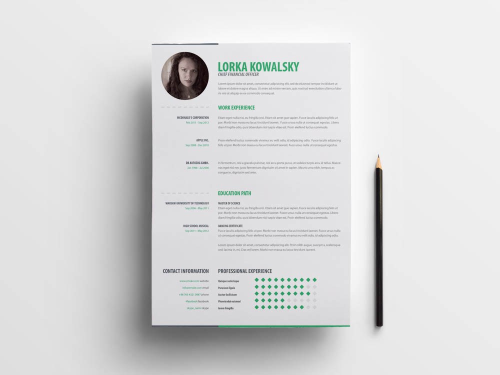 creative resume template free download