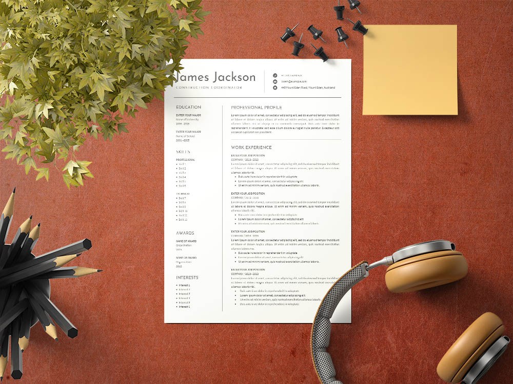 Free Construction Coordinator Resume Template Free Download
