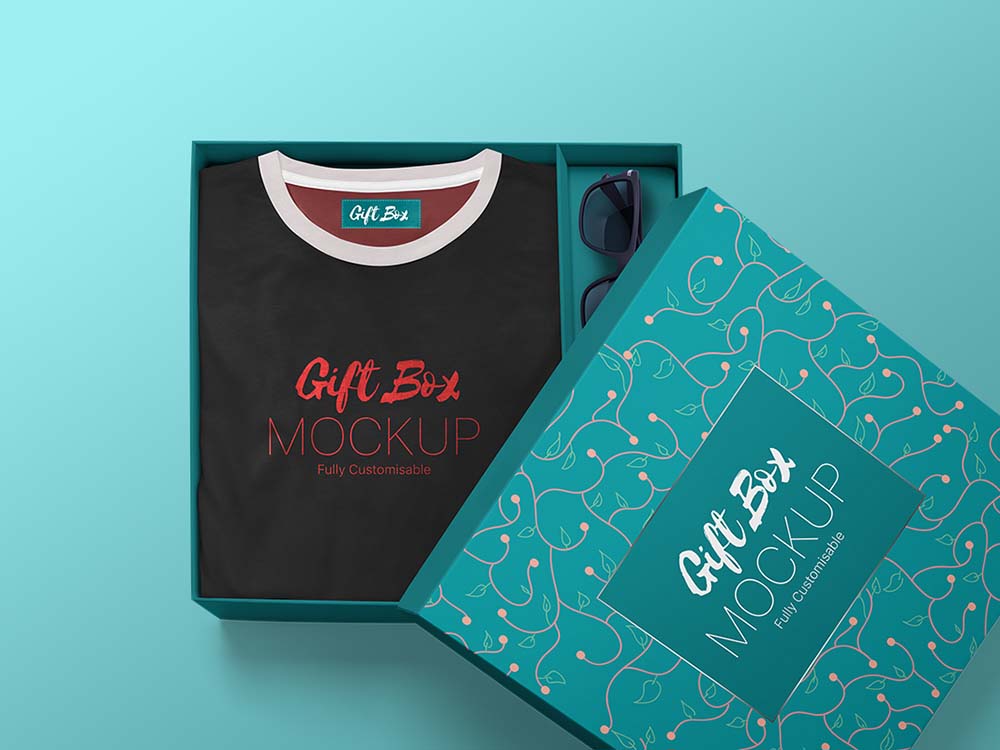 Download Realistic Gift Box PSD Mockup - Free Download