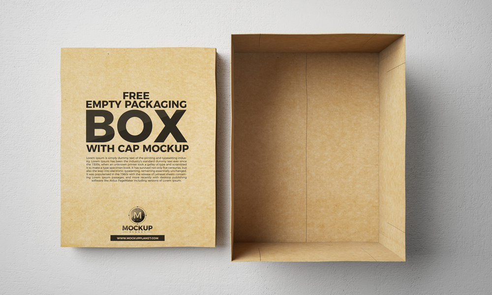 Download Empty Packaging Box With Cap Mockup - Free Download